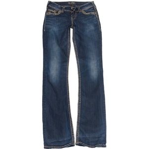Silver Suki 17 Mid Women’s Stretch Skinny Dark Wash Jeans Size 26W/33L